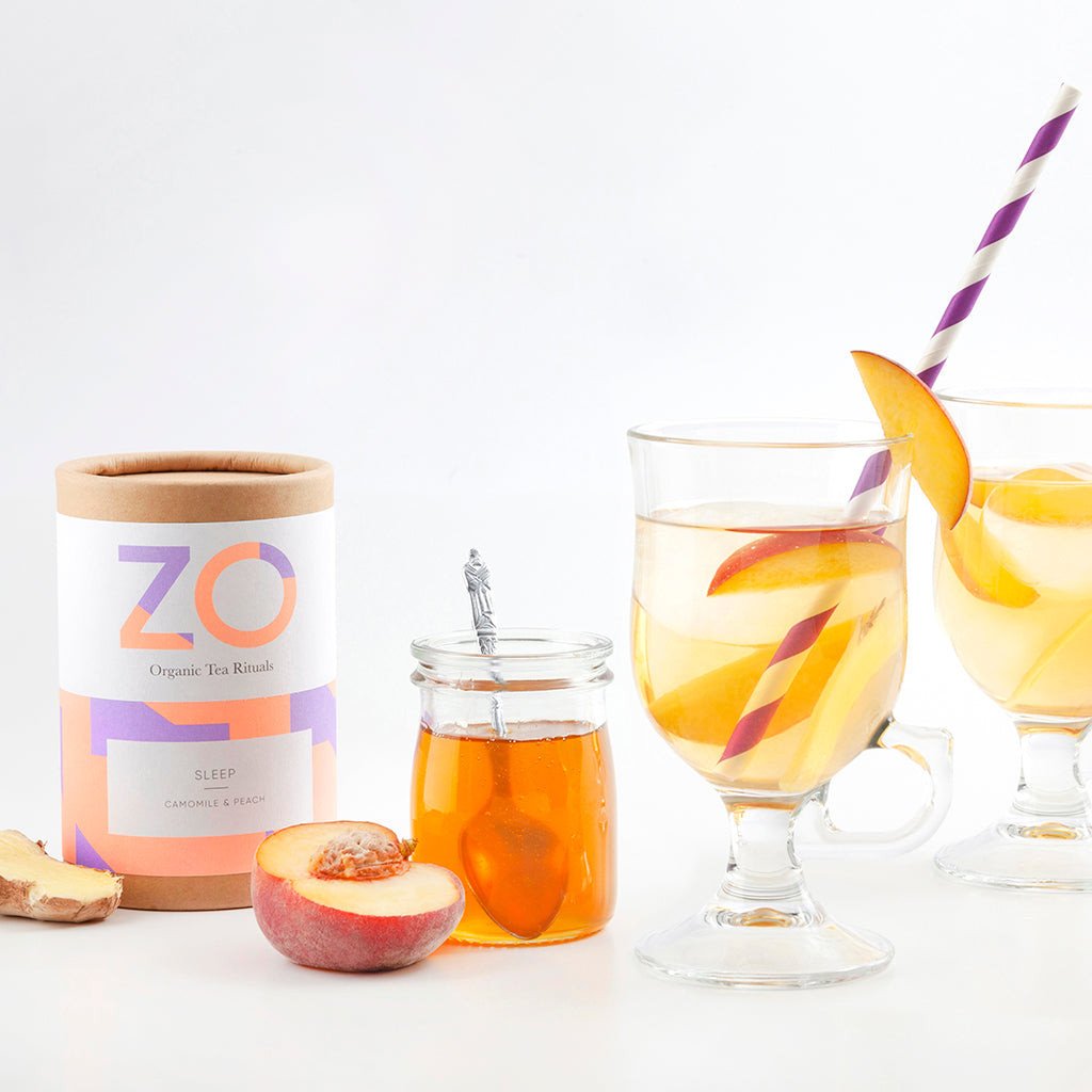 Organic peach iced tea herbal infusion